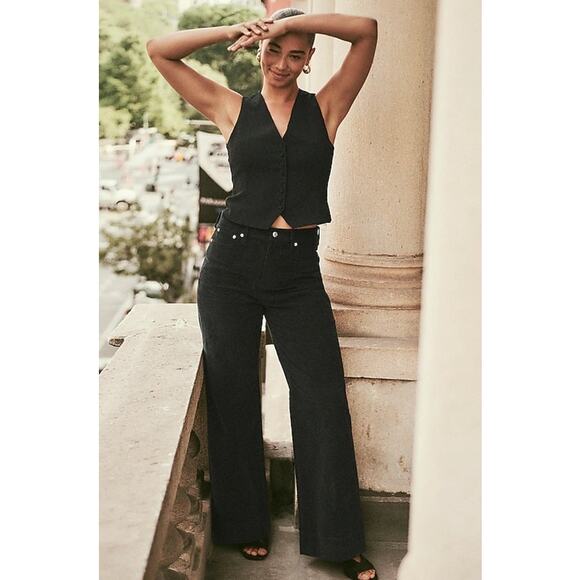 NWT J. Crew Wide-leg Corduroy Trouser Black 27T - Picture 1 of 13